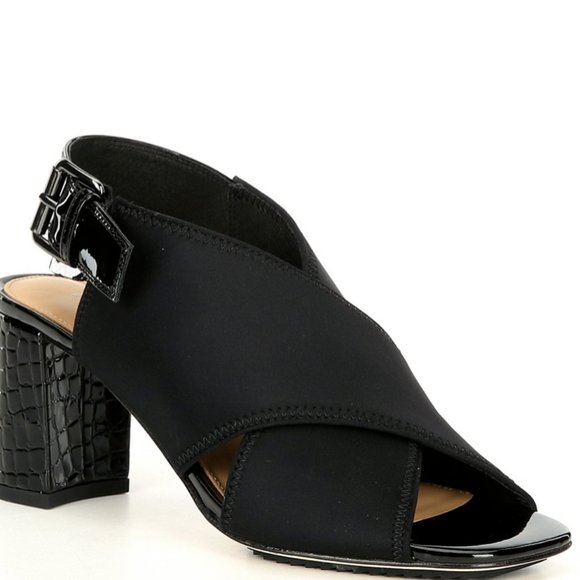 NWOB Donald Pliner Pyper Slingback Croco Printed Heel Dress Sandals - Size 6.5 - Picture 2 of 12